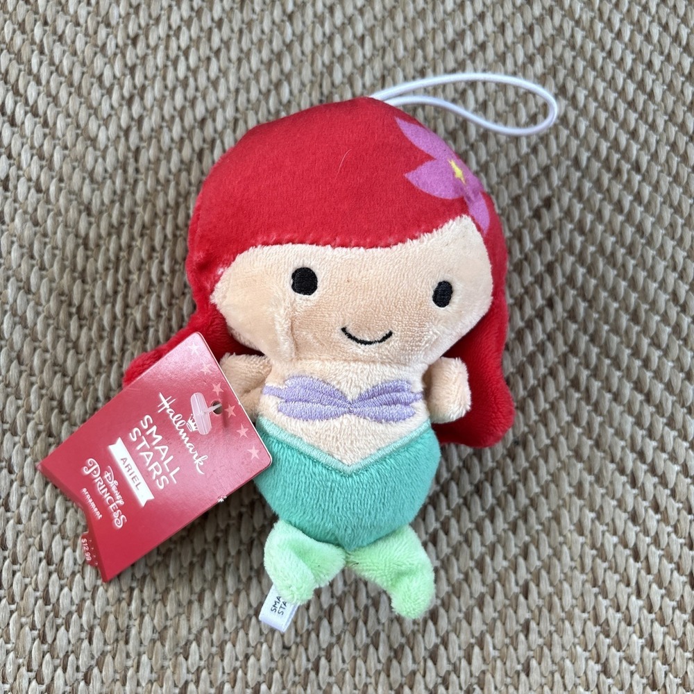 Hallmark Small Stars Disney Princess The Little Mermaid Ariel Plush Ornament NEW
